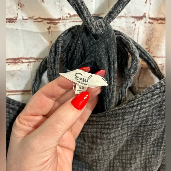 Easel Charcoal Gray Overalls - Picture 3 of 4